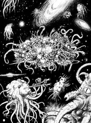 Azathoth A depiction of Azathoth surrounded by other Lovecraftian creatures.